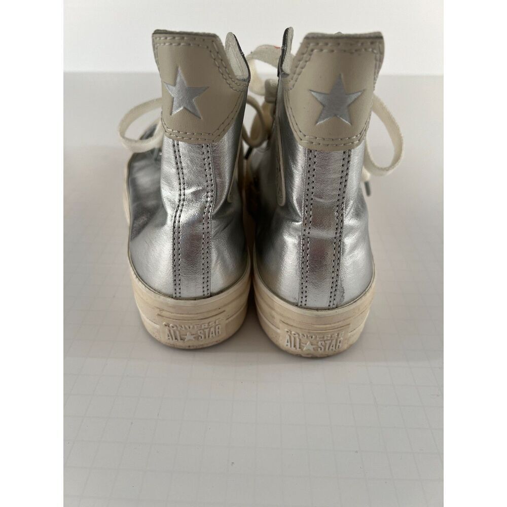 Converse Chuck Taylor All Star Lift Metallic Silver 8.5 women's VGUC - Picture 7 of 9